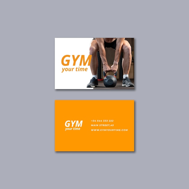 Body Building Training Business Card Template – Free PSD Download