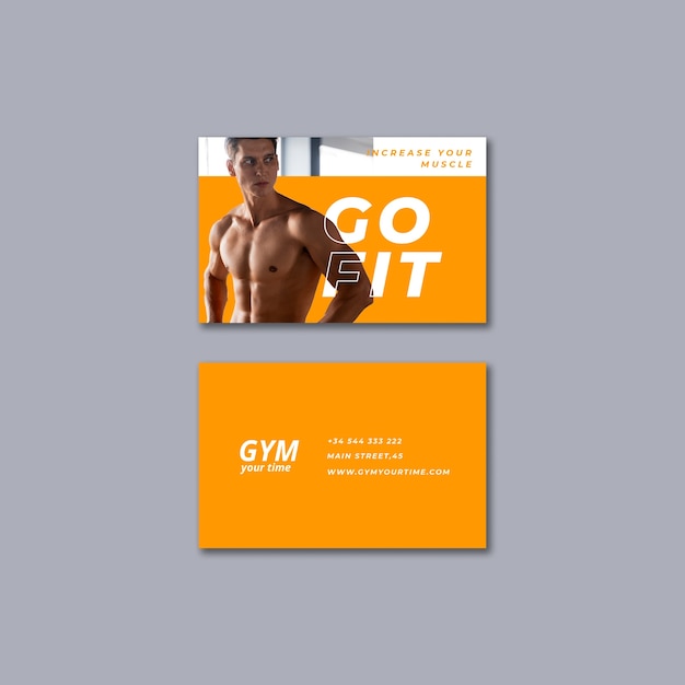 Free PSD body building training business card template
