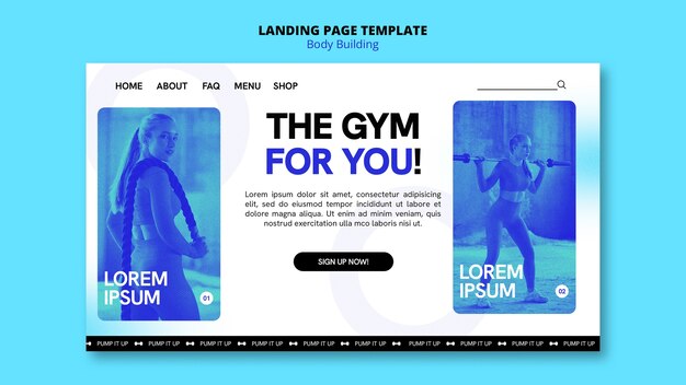 Body building training landing page