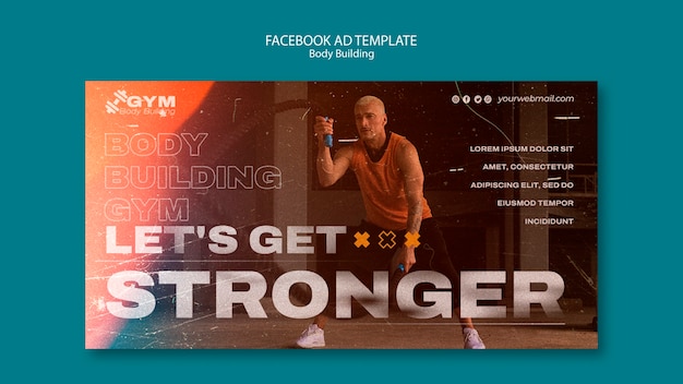 Modello facebook di allenamento body building