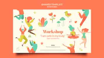 Free PSD body positive horizontal banner template