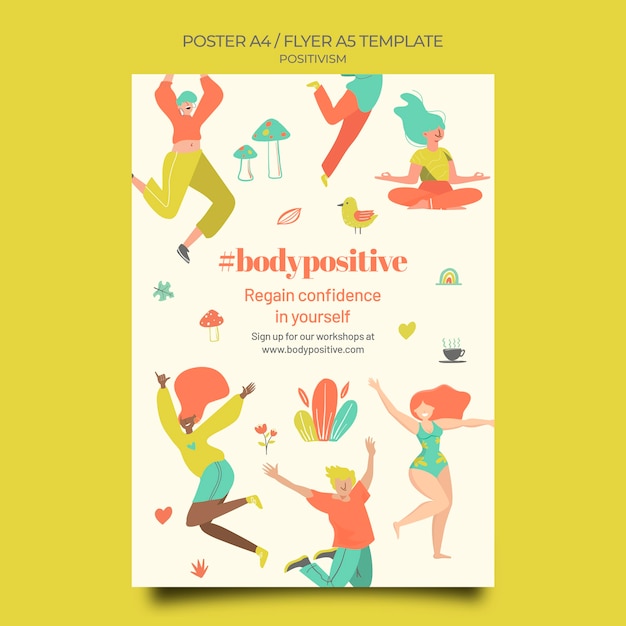 Free PSD body positive poster template