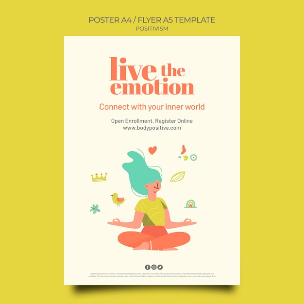 Free PSD body positive poster template