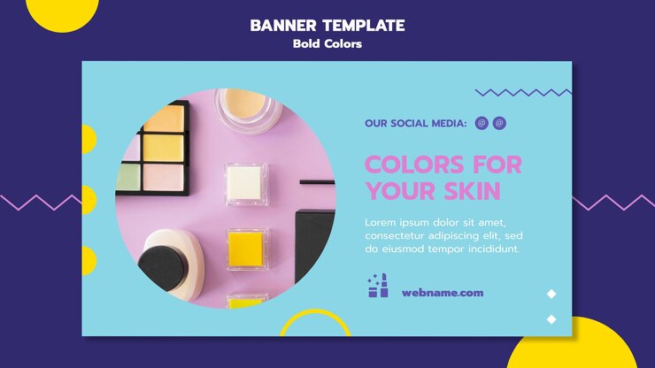 मुफ़्त PSD bold colors concept banner template