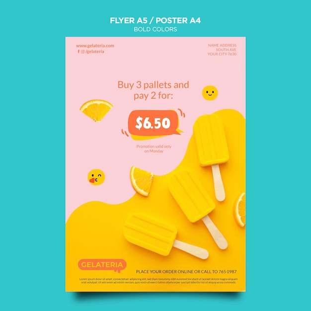 Bold colors concept poster template