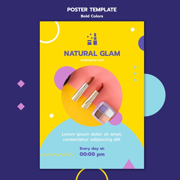 Bold Colors Concept Poster Template- Free PSD Download