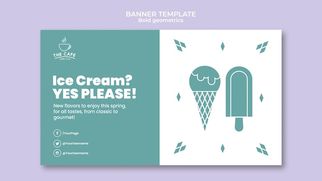 Free PSD bold geometrics banner template