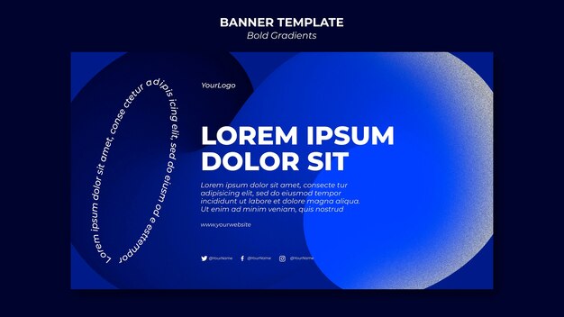 เทมเพลตแบนเนอร์การไล่ระดับสีเข้ม