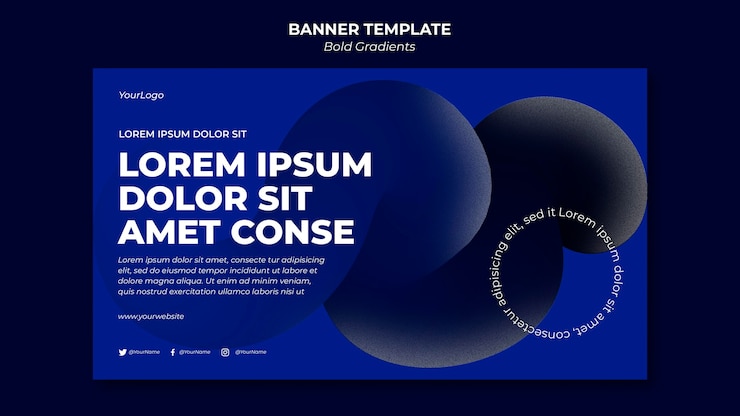 Free PSD bold gradients banner template