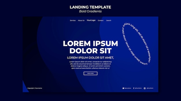 Bold gradients landing page