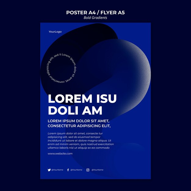 Bold gradients poster template