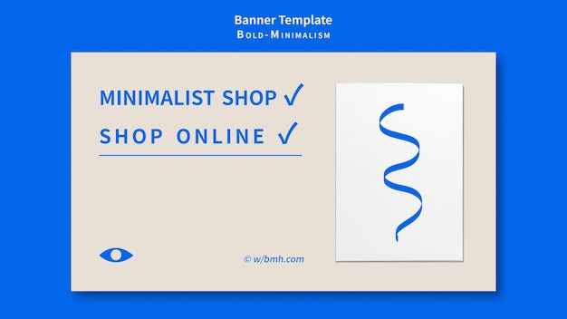 PSD gratuito modello di banner minimalista in grassetto