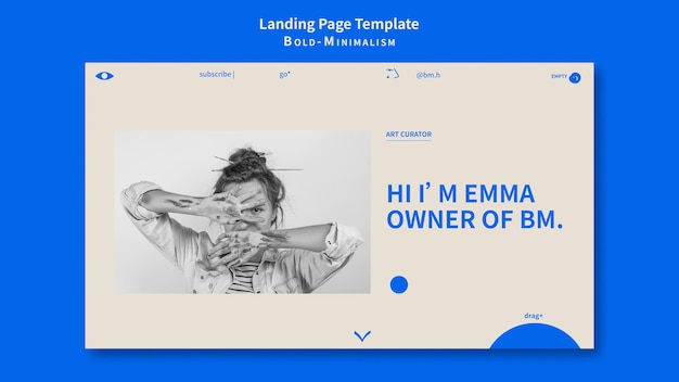 Minimalist Landing Page Template with Bold Design – Free PSD Download