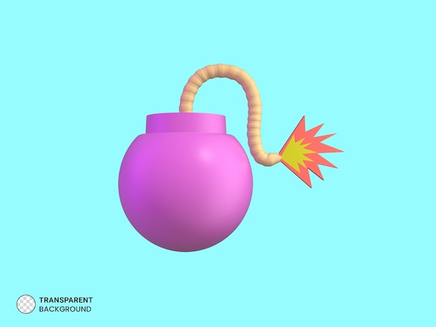 Free PSD bomb explosive icon isolated 3d render illustration