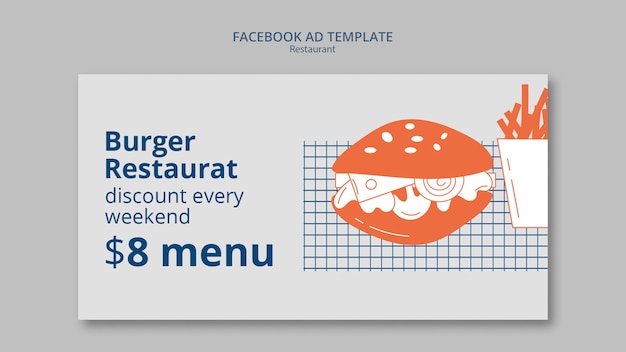 Free PSD bon appetite restaurant social media promo template