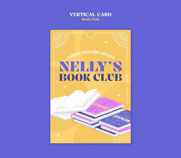 Бесплатный PSD book club template design