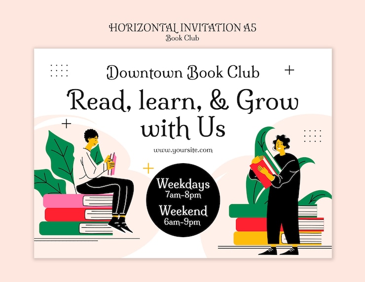 Free PSD book club template design