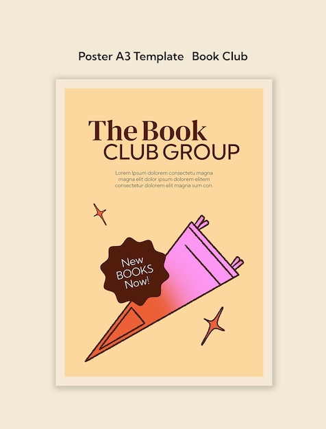 Free PSD book club template design