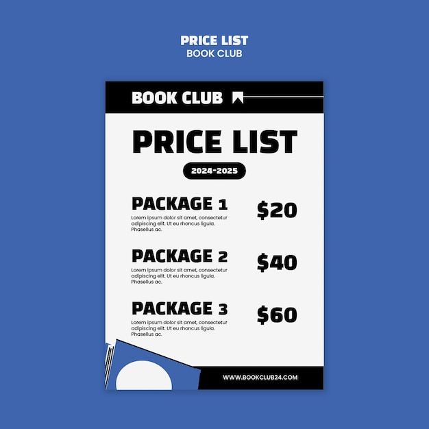 Free PSD book club template design