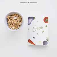 Free PSD book cover template with cereals