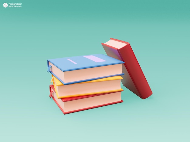 Значок дня книги 3d-рендеринг