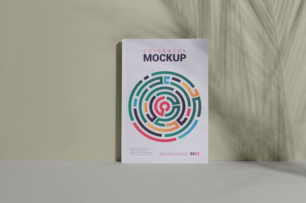 Book mockup with shadow overlay