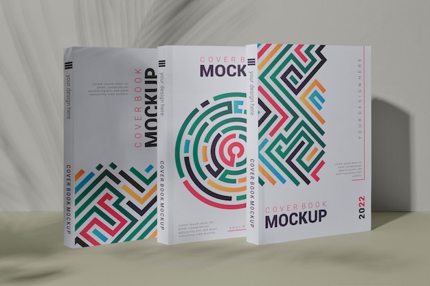 Book mockup with shadow overlay