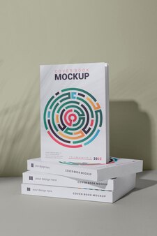 Book mockup with shadow overlay