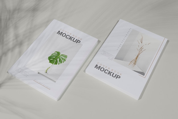 Book mockup with shadow overlay