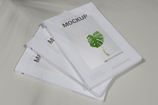Book mockup with shadow overlay Free Psd