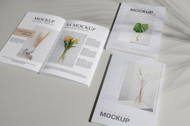 Book mockup with shadow overlay