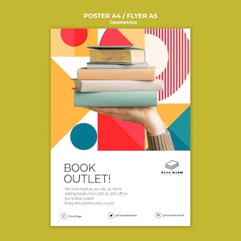 Book outlet vertical print template