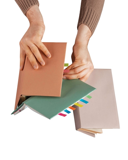 Books pile isolated
