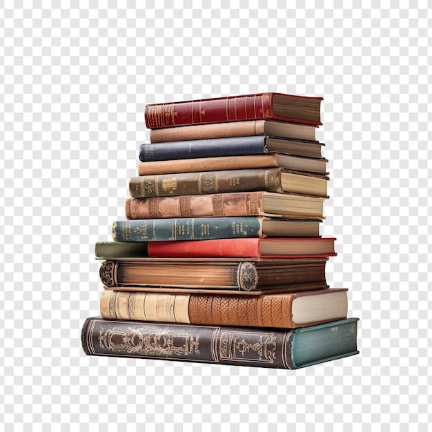 Books stacked isolated on transparent background