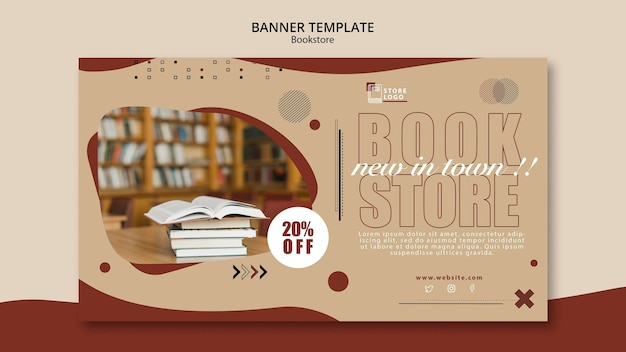 Bookstore ad banner template