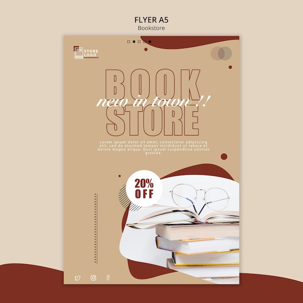 Bookstore Ad Poster Template – Free PSD Download