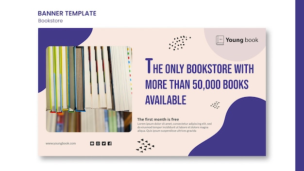 Free PSD bookstore banner template