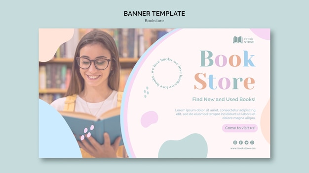 Bookstore promo template banner