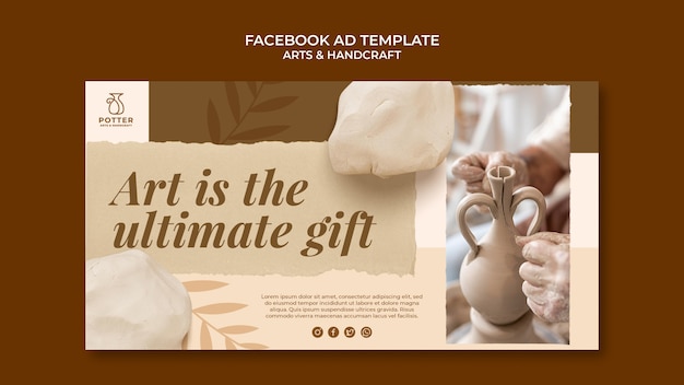 Botanical arts and handcraft facebook template