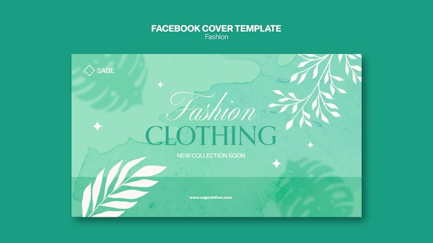 Botanical fashion style facebook cover template