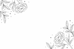 Free PSD botanical flowers outline