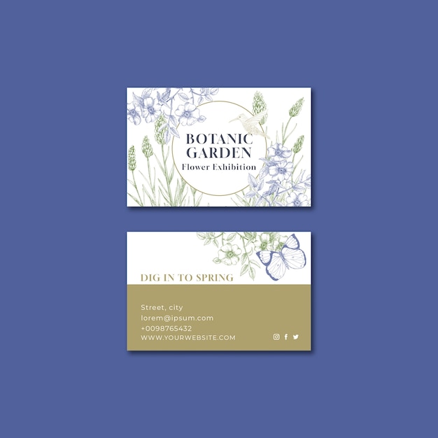 Botanical garden business card  template