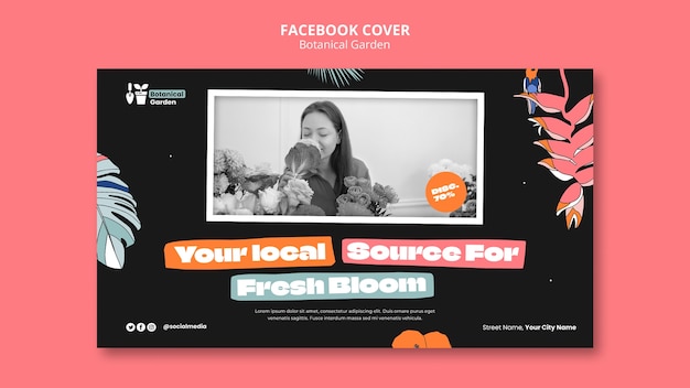 無料PSD 植物園facebookカバーテンプレート