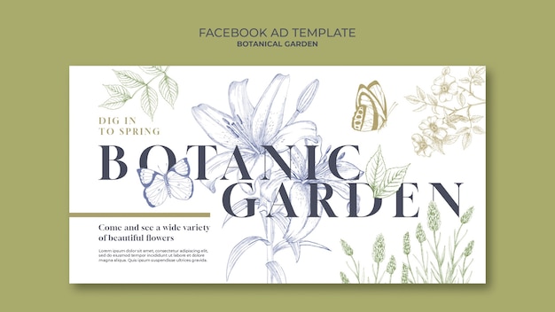 Free PSD botanical garden facebook template