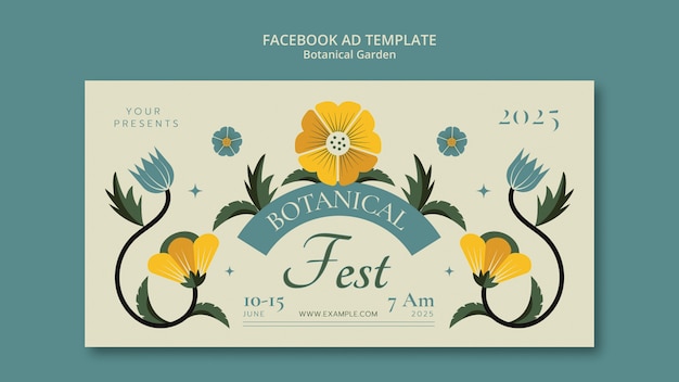 Free PSD botanical garden facebook template