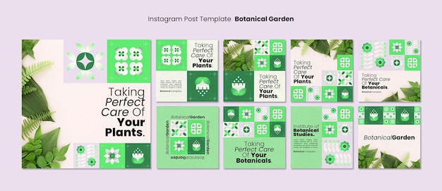 Modello di post instagram del giardino botanico