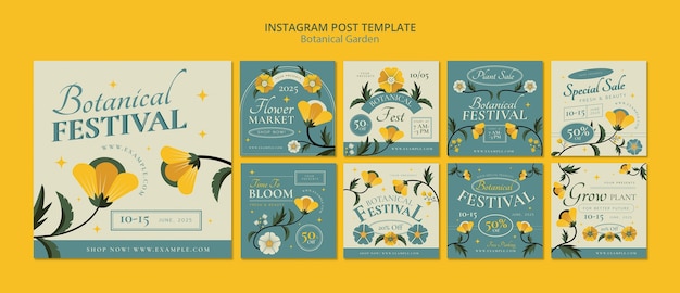 Free PSD botanical garden instagram posts