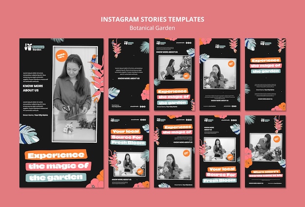 Botanical garden  instagram stories template