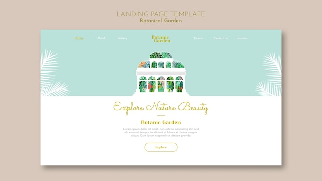 Free PSD botanical garden landing page template