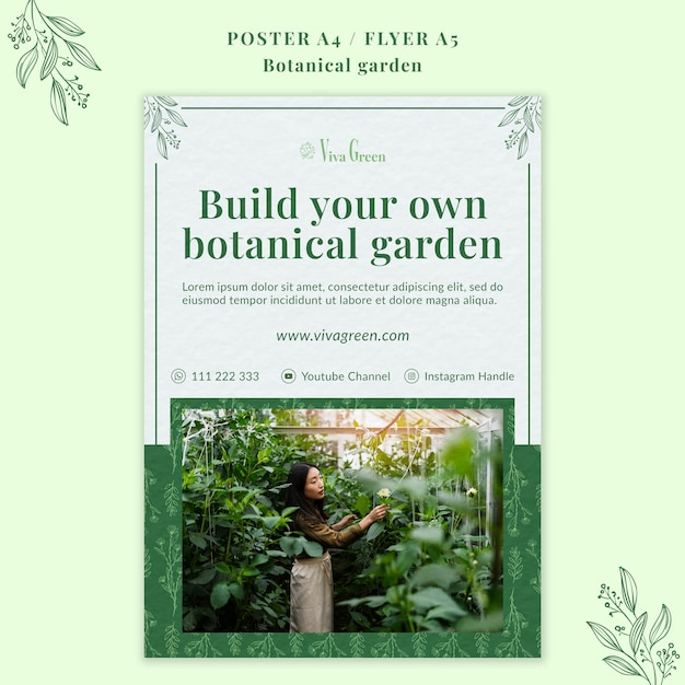 Free PSD botanical garden template design